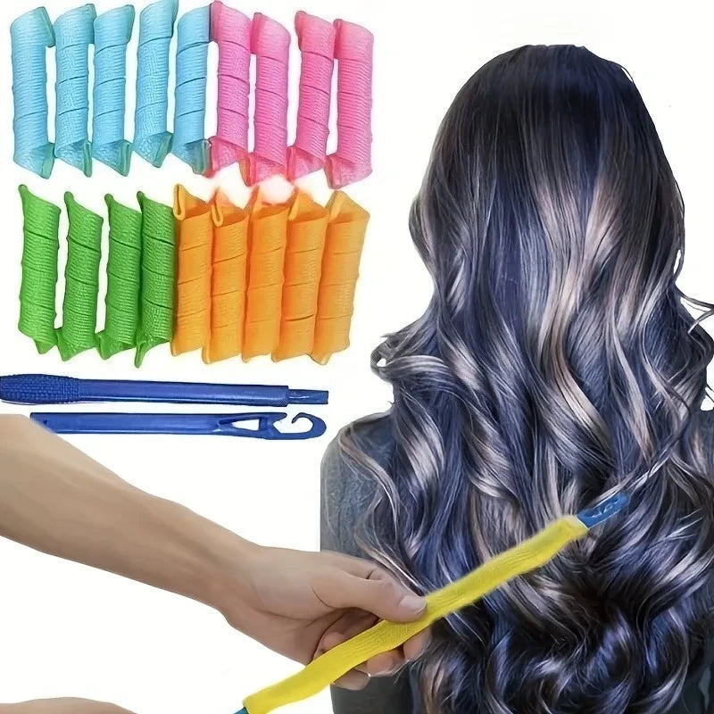 Heatless Spiral Hair Curler Set