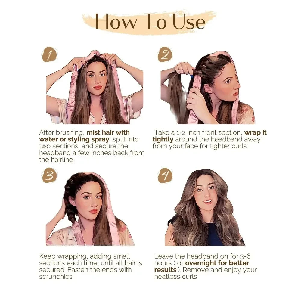 Satin Heatless Hair Curler Set
